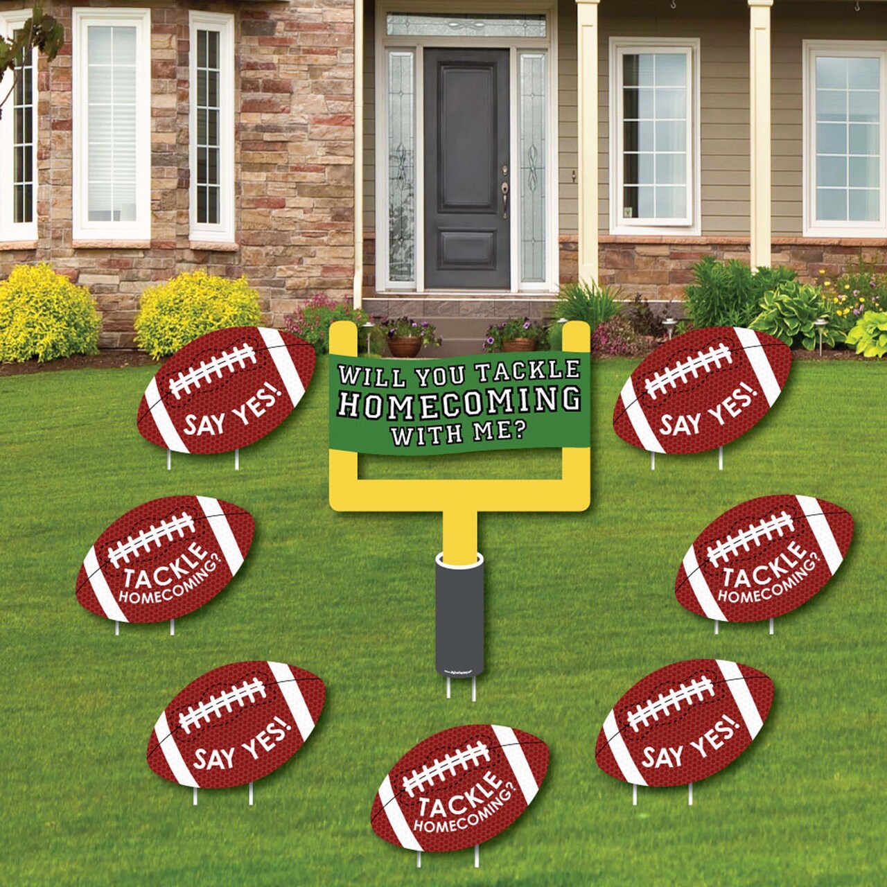 Big Dot of Happiness Homecoming Proposal - Yard Sign & Outdoor Lawn Decorations - Homecoming Proposal Yard Signs - Set of 8